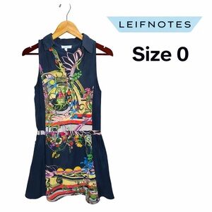 Anthropologie Leifnotes 100% Silk Abstract Floral Dress Size 0
